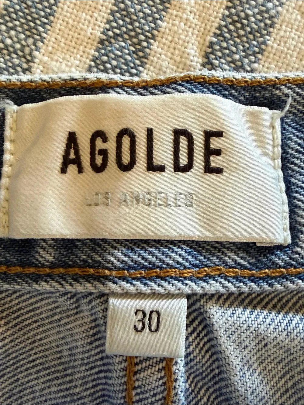 AGOLDE Parker Distressed Denim Cutoff Shorts Light Wash 100% Organic Cotton 30